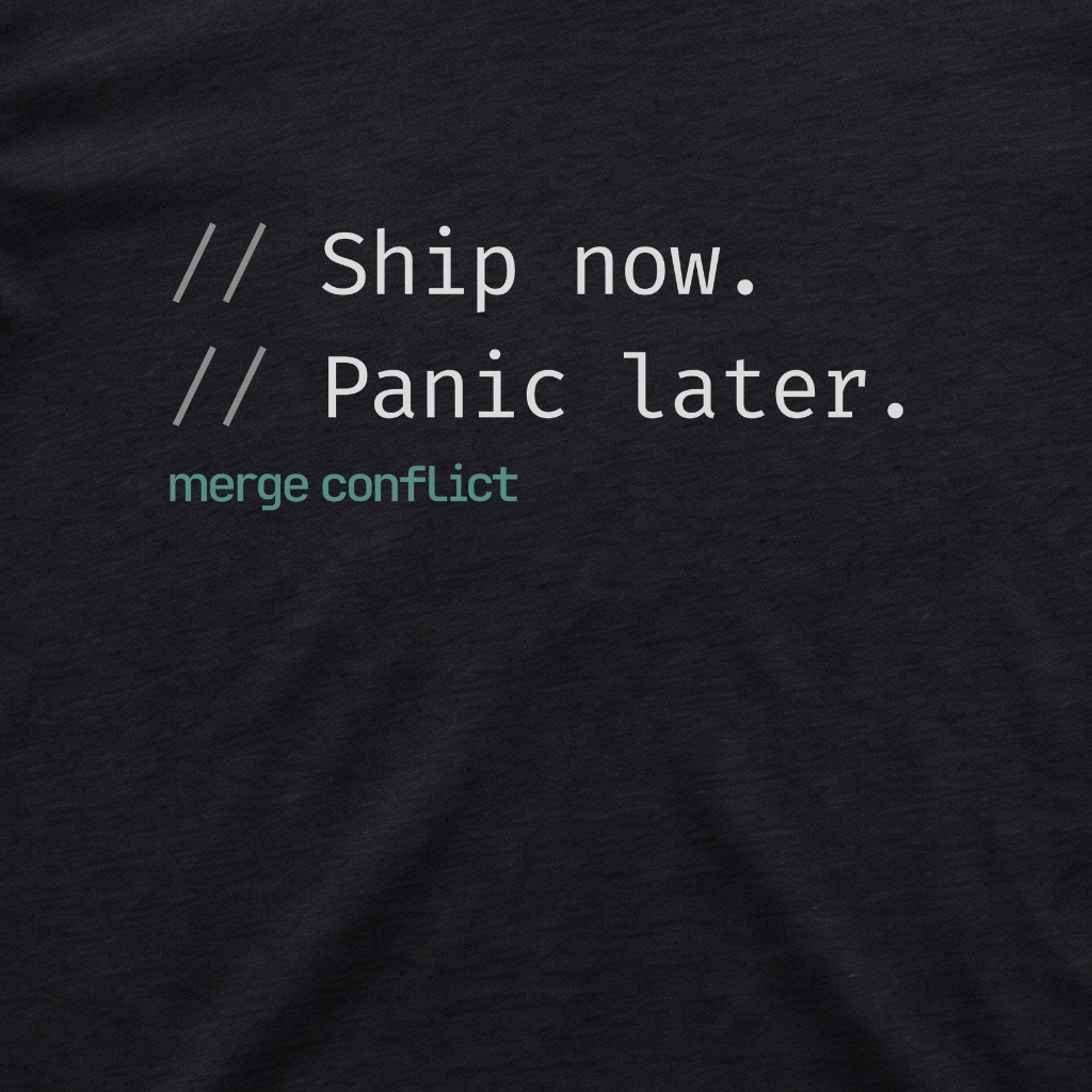 Ship now. Panic later.